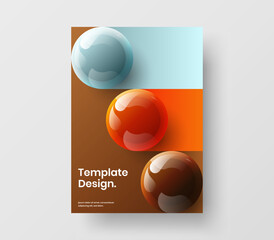 Minimalistic catalog cover vector design template. Modern realistic balls corporate identity illustration.
