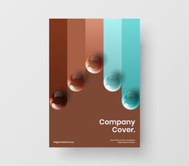 Abstract 3D balls pamphlet concept. Modern annual report vector design template.