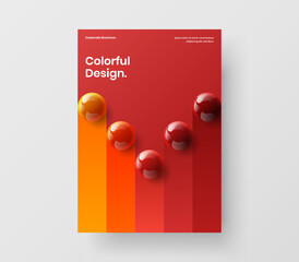 Minimalistic company cover design vector concept. Geometric 3D spheres corporate identity illustration.