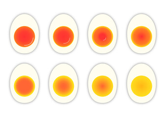 ゆで卵の茹で加減。6分から13分の一覧。