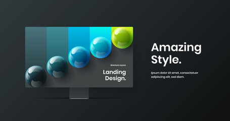 Creative site screen design vector concept. Abstract desktop mockup web banner layout.