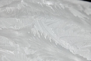 frost on the glass, frost, cold, temperature decrease patterns on the window.