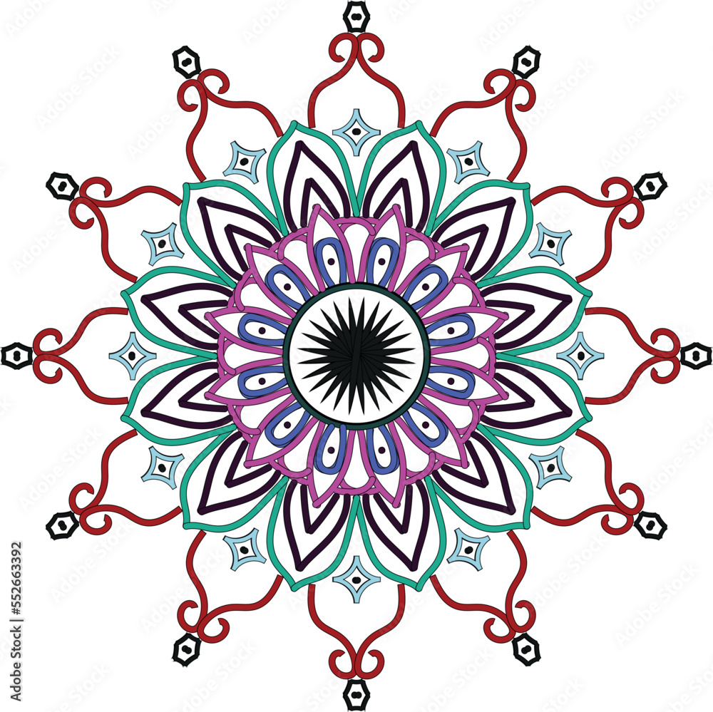 Wall mural mandala creative design with a floral and oriental shape. ethnic art of mandala vector illustration