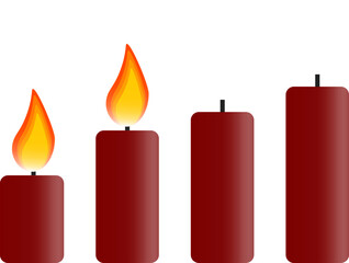 Vier Adventskerzen (davon zwei brennend) - 2. Advent