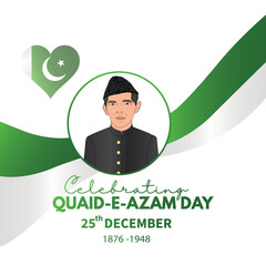 Quaid e Azam Day ,25 December celebration  illustration
