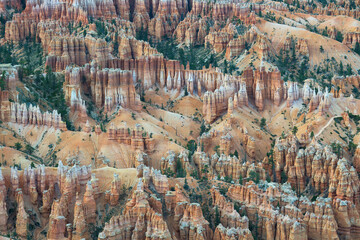 Hoodoo rock formations at Bryce Canyon from Bryce Point in Bryce Canyon National Park, Utah