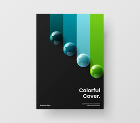 Unique realistic balls leaflet concept. Amazing company cover vector design illustration.