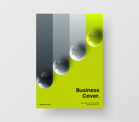 Multicolored 3D balls company identity template. Trendy corporate cover design vector concept.