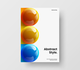 Multicolored corporate identity design vector template. Trendy 3D balls cover illustration.