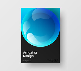Unique cover vector design concept. Clean realistic balls corporate brochure layout.