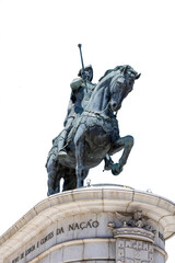 The equestrian statue of King John I (Portuguese: Dom João I) on Praça da Figueira, Lisbon