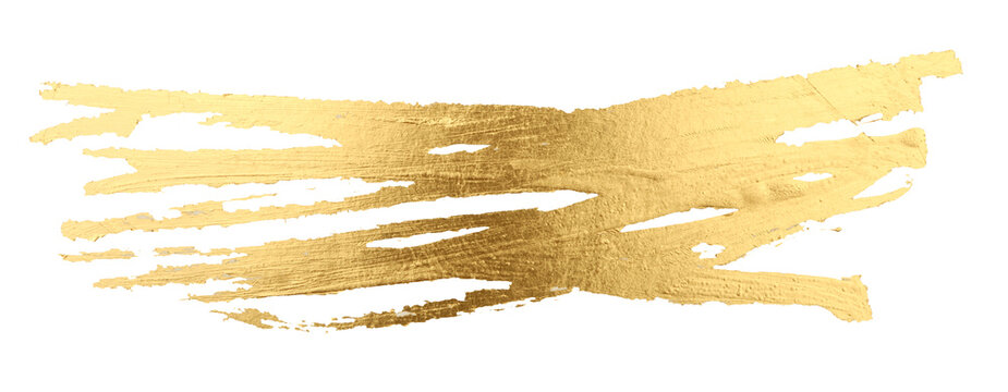 Grunge Gold And Bronze Glitter Color Smear Painting On Png Transparent Abstract Glow Shiny Background.