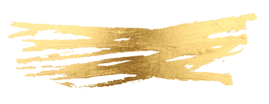 Grunge Gold and bronze glitter color smear painting on Png transparent Abstract glow shiny background.