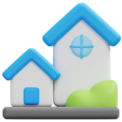 house 3d render icon illustration