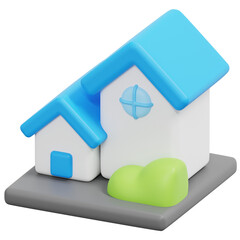house 3d render icon illustration