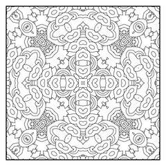 Mandala coloring page for adults. Mandala background. Mandala pattern coloring page. Hand drawn mandala pattern background. Vector black and white coloring page for coloring book.