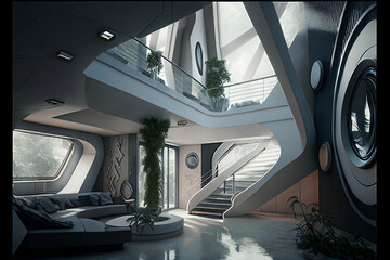 Obraz premium interior of a futuristic house