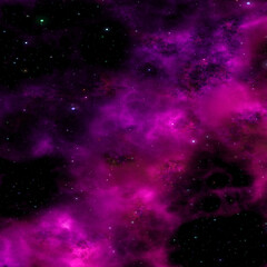 Fototapeta na wymiar Pink space nebula background with stars