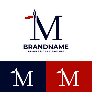 Letter M Spear Logo