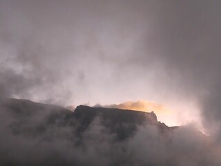 clouds over the mountains