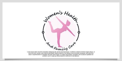 Woman health logo design inspiration and beauty woman slim body unique concept Premium Vector Part 12