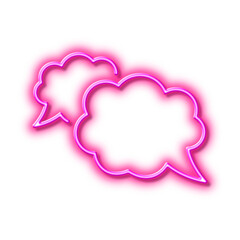 Messenger line icon. Comic speech bubble sign. Chat message. Neon light effect outline icon.