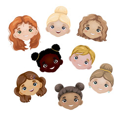 Happy faces of children of different nationalities