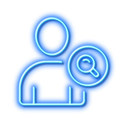 Search User line icon. Profile Avatar sign. Neon light effect outline icon.