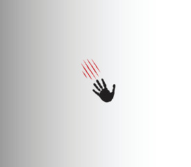 Fototapeta premium Human Rights day vector concept. Red Scratch and human hand. Vector illustrations.