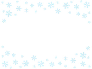雪の結晶上下フレーム：白