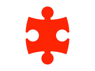 Obraz premium ジグソーパズルピースアイコン：赤