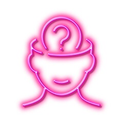 Psychology therapy line icon. Mental health sign. Neon light effect outline icon.