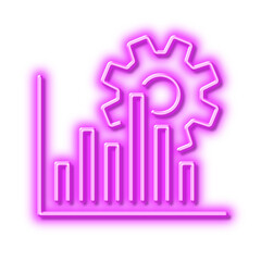 Seo graph line icon. Search engine optimization sign. Neon light effect outline icon.