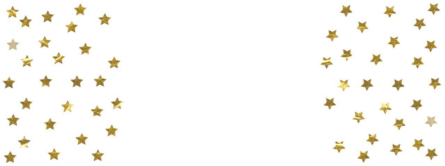 background with gold stars and copy space, isolated object illustration