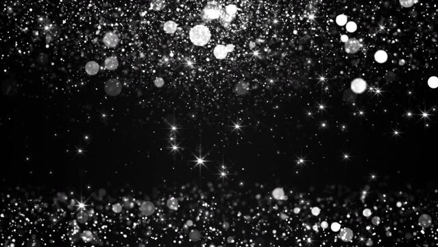 black silver glitter dark background video