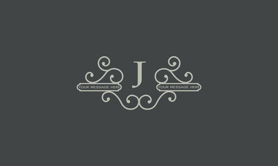 Initial letter J. Abstract fancy logo with monogram icon in elegant style