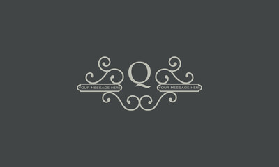 Initial letter Q. Abstract fancy logo with monogram icon in elegant style