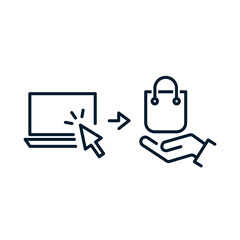 Online order concept. Vector icon isolated on white background.