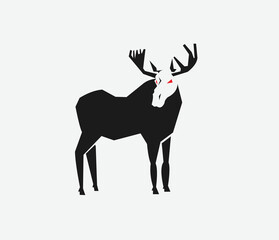 Moose abstract logo vector illustration on white background 
