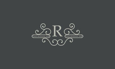 Fototapeta na wymiar Initial letter R. Abstract fancy logo with monogram icon in elegant style