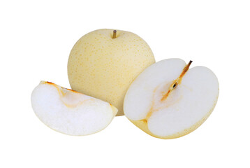 Naklejka na ściany i meble Chinese, Asia pear on transparent background with PNG.