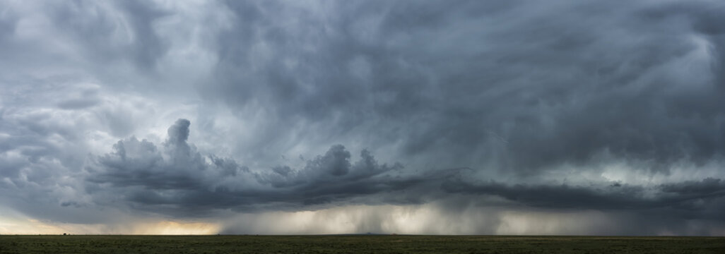 Dramatic Skies Over The Landscape Seen During A Storm Chasing Tour In The Midwest Of The United States; Kansas, United States Of America