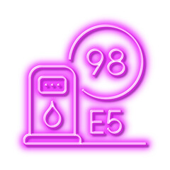 Petrol station line icon. Filling station sign. Neon light effect outline icon.