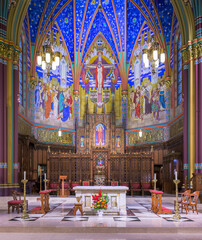 Interior of the historic Cathedral of the Madeleine church in downtown Salt Lake City, Utah