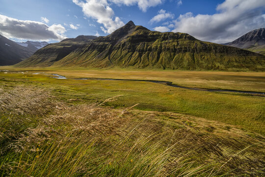 Scenic views on the Trollaskagi peninsula in Northern Iceland; Iceland