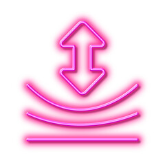 Resilience line icon. Elastic material sign. Neon light effect outline icon.