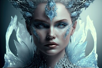 Ice Queen. Generative AI, non-existent person. 
