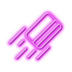 Credit card line icon. Payment sign. Neon light effect outline icon.