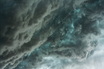 Supercell thunderstorm clouds show off the power of mother nature. Massive clouds build and unleash powerful storms creating a beautiful and awe inspiring spectacle; Colorado, United States of America