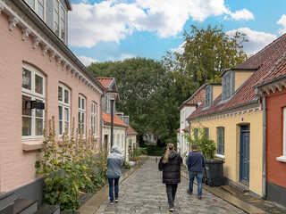 Fototapeta na wymiar Wanderlust in Odense street,Denmark,scandinavia,Europe